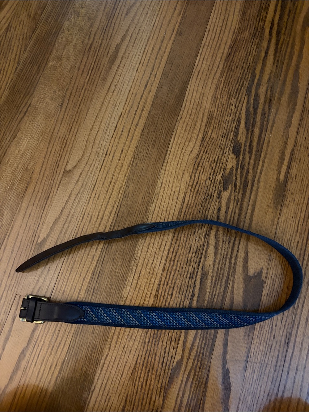 Vineyard Vines Men's Blue Woven Leather Belt - Classic Casual Style